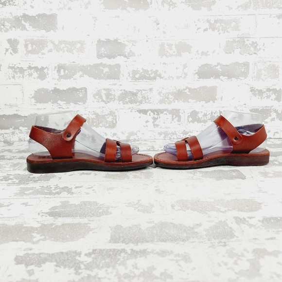 Camel Biblical Jesus  ‘Evangelist’ Made in Bethlehem Red Leather Sandals C38 - Picture 7 of 12